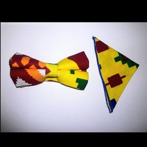 Handmade African Bowtie w/ Pocket Square